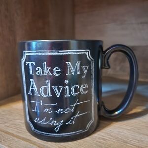 Cracker Barrel "Take My Advice" Extra Large Coffee Mug Black